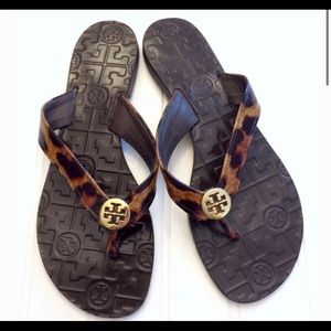 Tory Burch leopard Thora thong sandal flip flops